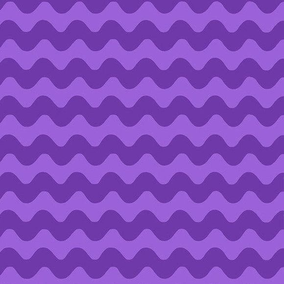 Tessuto Onde Viola Cotone Americano