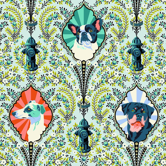 Tessuto Tula Pink Besties Cotone Americano Puppy Dog Eyes Bluebell