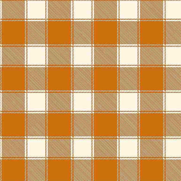 Tessuto Scozzese Arancione Cotone Americano