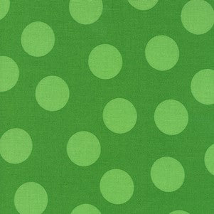 Tessuto Merry & Bright Pois Verdi Cotone Americano