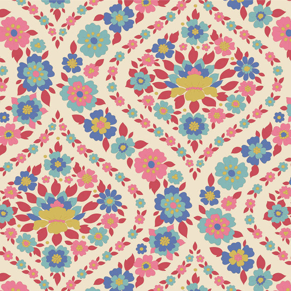 Tessuto Cotone Americano Tilda Wallflower Bianca