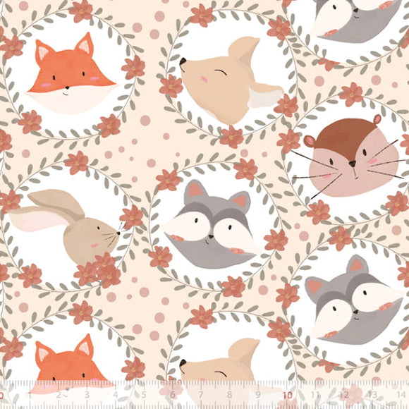 Tessuto Cotone Foresta Incantata Facciotte