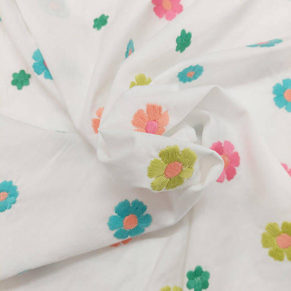 Tessuto Cotone Embrodery Le Fleur