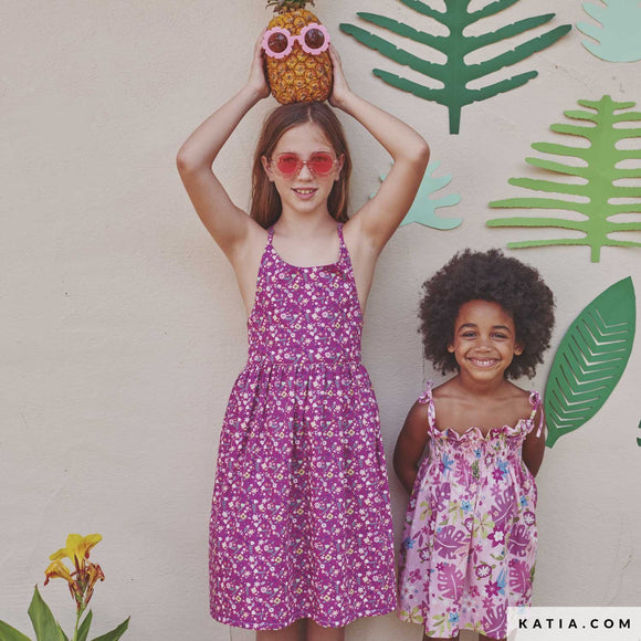 Tessuto Popeline Tropical Flowers Katia Fabrics