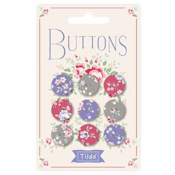 Tilda Buttons Old Rose 15mm