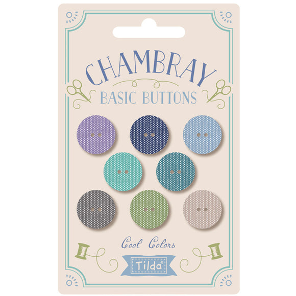 Tilda Buttons Chambray Basics 16mm