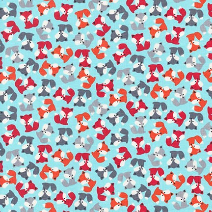 Tessuto Volpi Piccole Cotone Americano