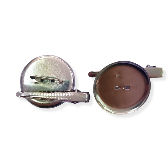 Base Spilla Con Molletta Da Incollo Tonda