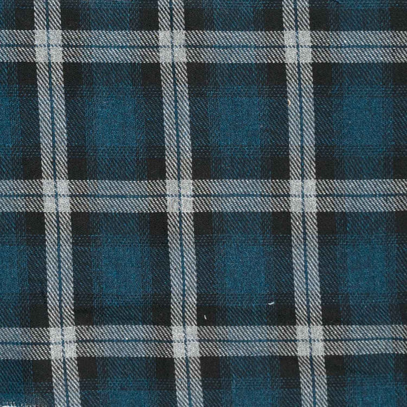 Tessuto Katia Fabrics Viyella Scotch Blue & Black