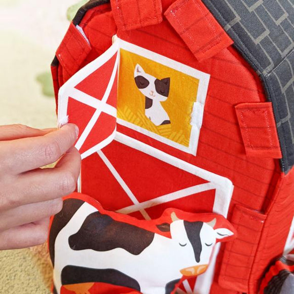 Cotone Americano Pannello Gioco On The Farm - Fienile