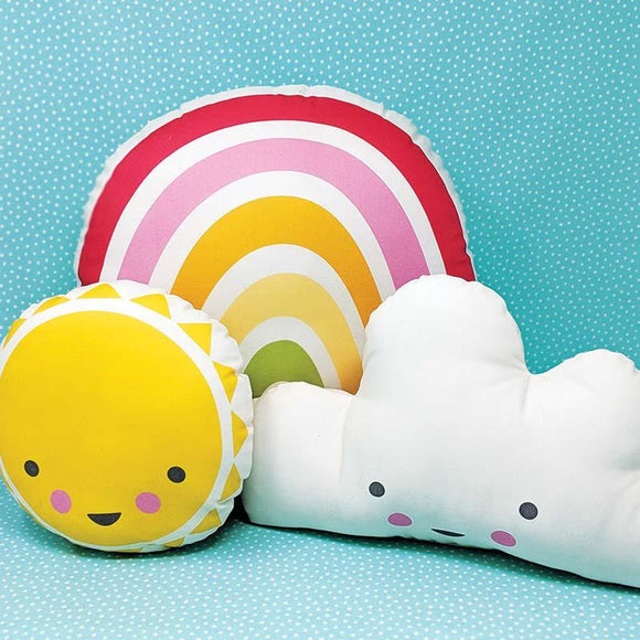 Cotone Americano Pannello Cuscini Sunshine Rainbow & Cloud