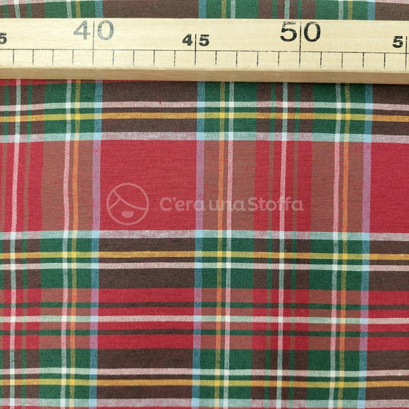 Tessuto Tartan Cotone Tinto In Filo Scozzese Grande