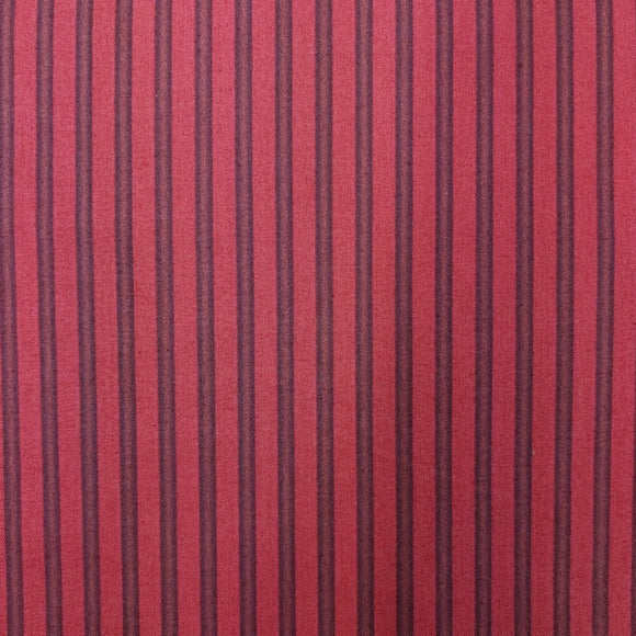 Cotone Americano Rigato Rosso Nero