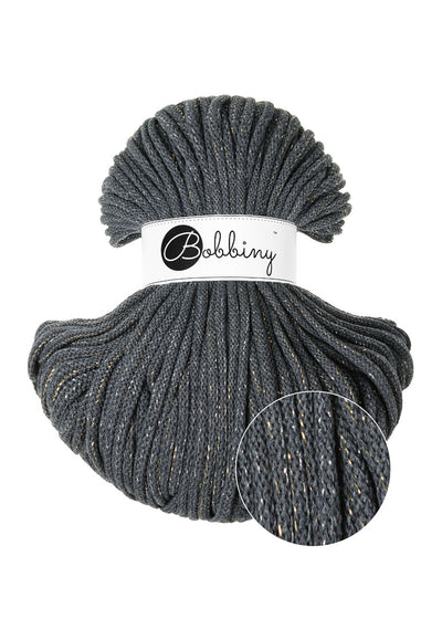 Acquista shiny-charcoal Filati Bobbiny Braided Cord 5mm 100m
