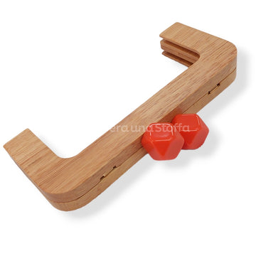 Chiusura Borsa Clic Clac Legno Con Perla Quadrata