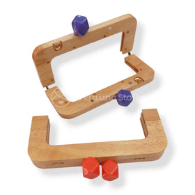 Chiusura Borsa Clic Clac Legno Con Perla Quadrata - 0