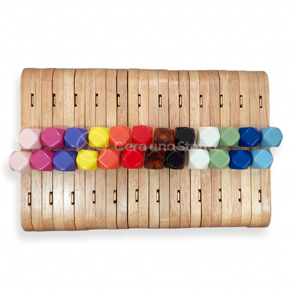 Chiusura Borsa Clic Clac Legno Con Perla Quadrata