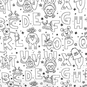 Cotone Da Colorare Alfabeto Monster