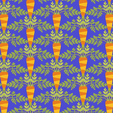 Tessuto Cotone Americano  Vegetable Patch Carrot