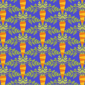 Tessuto Cotone Americano  Vegetable Patch Carrot