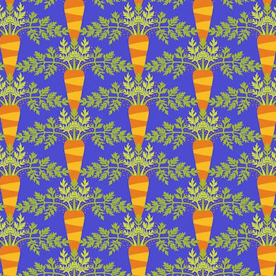 Tessuto Cotone Americano  Vegetable Patch Carrot