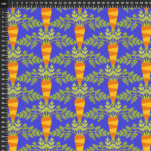 Tessuto Cotone Americano  Vegetable Patch Carrot