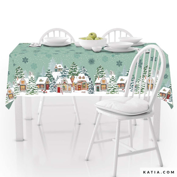 Katia Fabrics Tessuto Natale Xmas Popeline Xmas Landscape