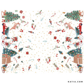 Katia Fabrics Tessuto Natale Xmas Popeline Xmas Surprises