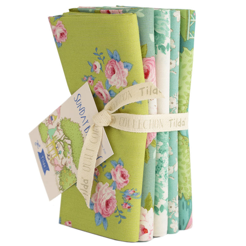 Tessuto Tilda Sunday Brunch Fat Quarter Bundle Lime/Teal