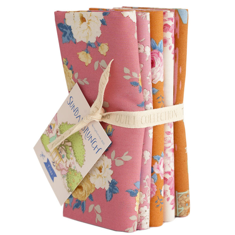 Tessuto Tilda Sunday Brunch Fat Quarter Bundle Pink/Ginger