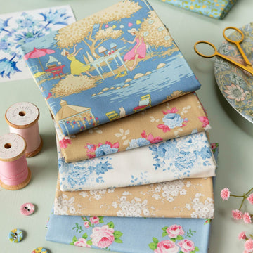Tessuto Tilda Sunday Brunch Fat Quarter Bundle Blue/Sand - 0