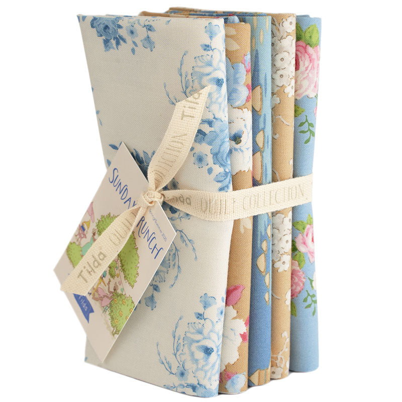 Tessuto Tilda Sunday Brunch Fat Quarter Bundle Blue/Sand