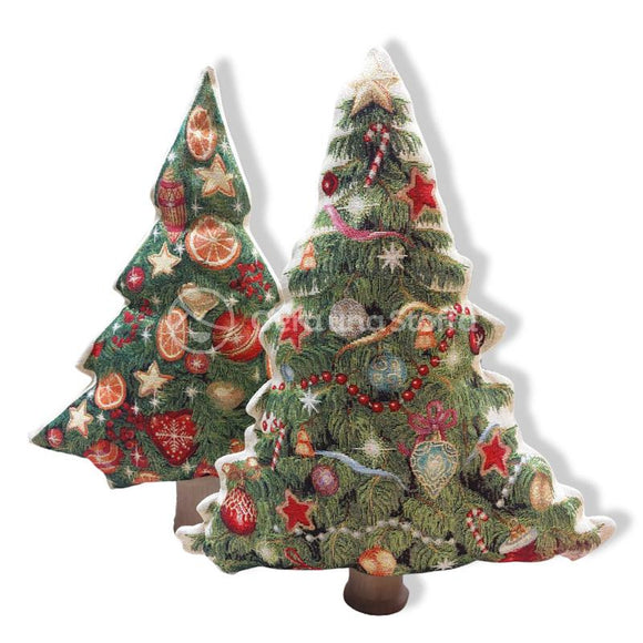 Set 2 Pannello Gobelin Lurex Albero di Natale Decorazioni