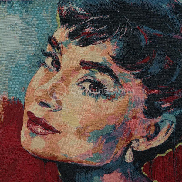 Pannello Gobelin Dipinto Audrey Hepburn