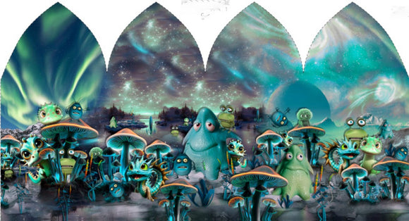 Jersey Garzato Pannello Berretta-Scaldacollo Alieni