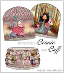 Jersey Garzato Pannello Berretta-Scaldacollo Unicorno e Principessa-1