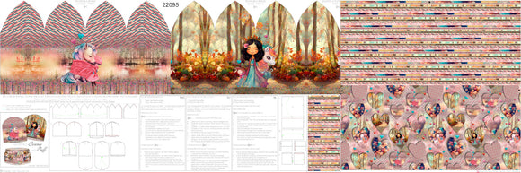 Jersey Garzato Pannello Berretta-Scaldacollo Unicorno e Principessa