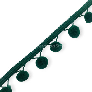 Acquista verde-scuro Passamaneria Pompon 15mm