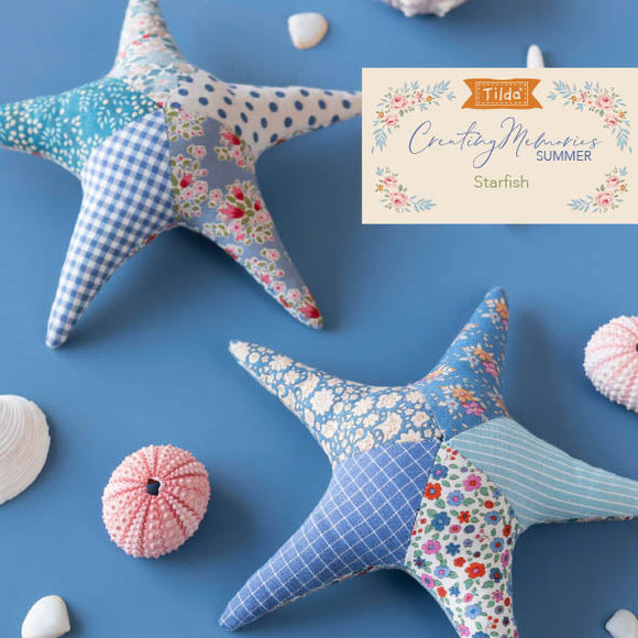 Starfish Difficoltà: 🟣⚪⚪Dimensione: 19cm x 18.5cm circaStella marina patchworktessuti Tilda