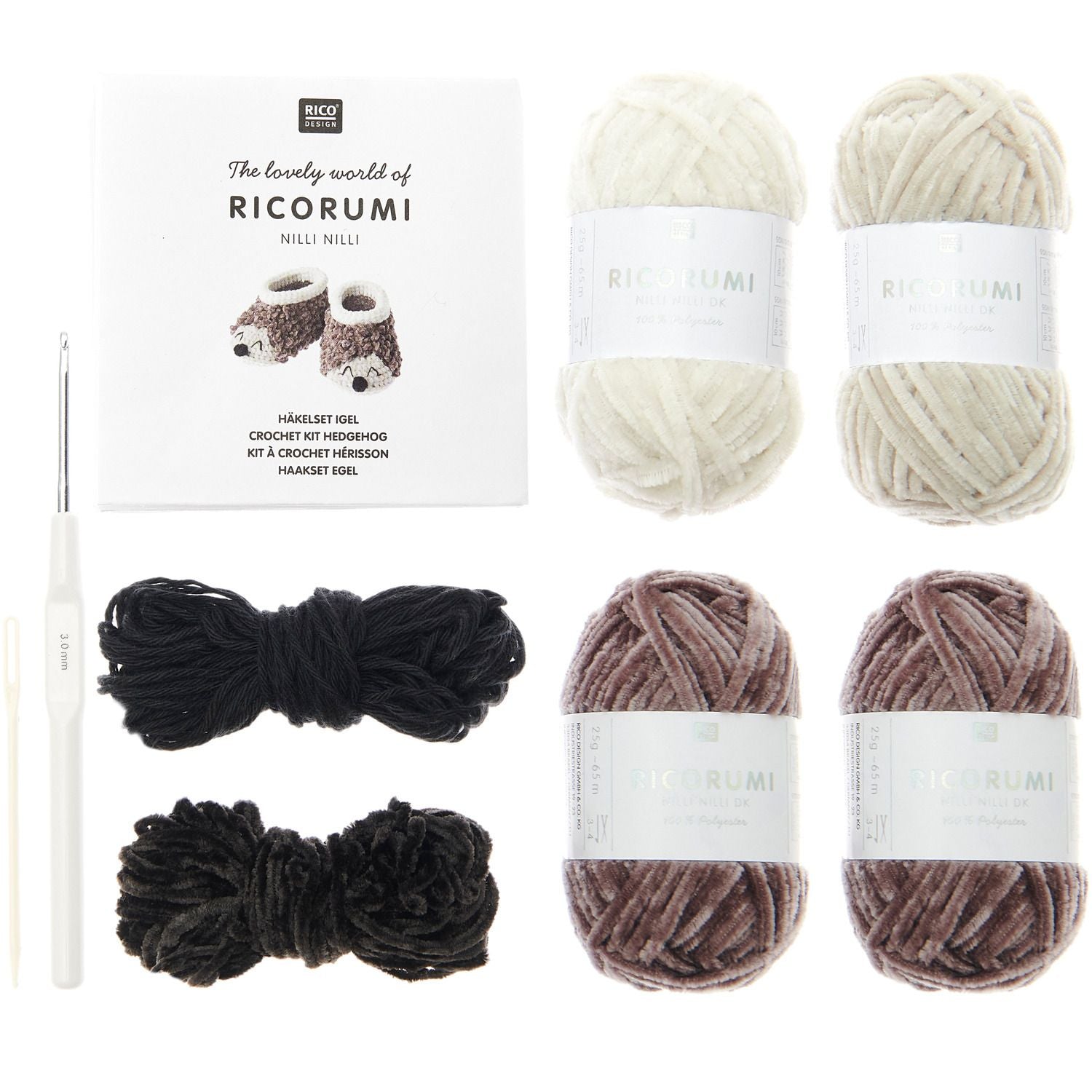 Ricorumi Crochet Set Baby Booties Hedgehogs - 0