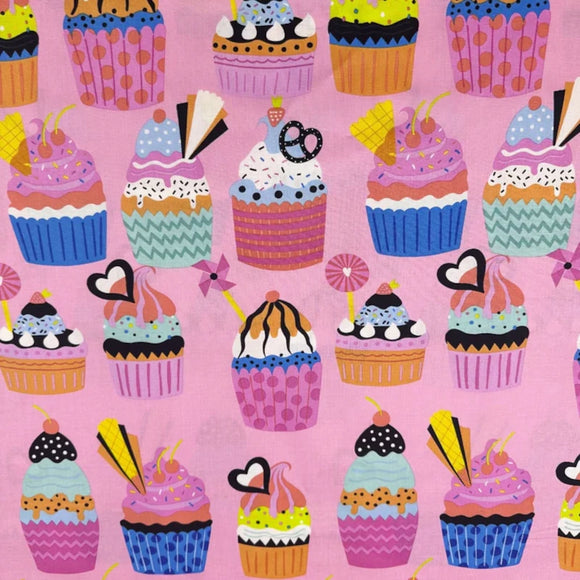 Tessuto Frosted Cupcake Cotone Americano