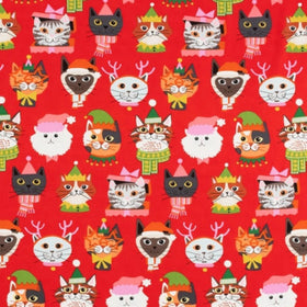 Tessuto Kitty Christmas Cotone Americano - 0