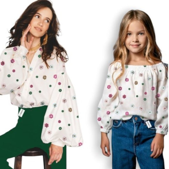 Tessuto Cotone Embrodery Le Fleur