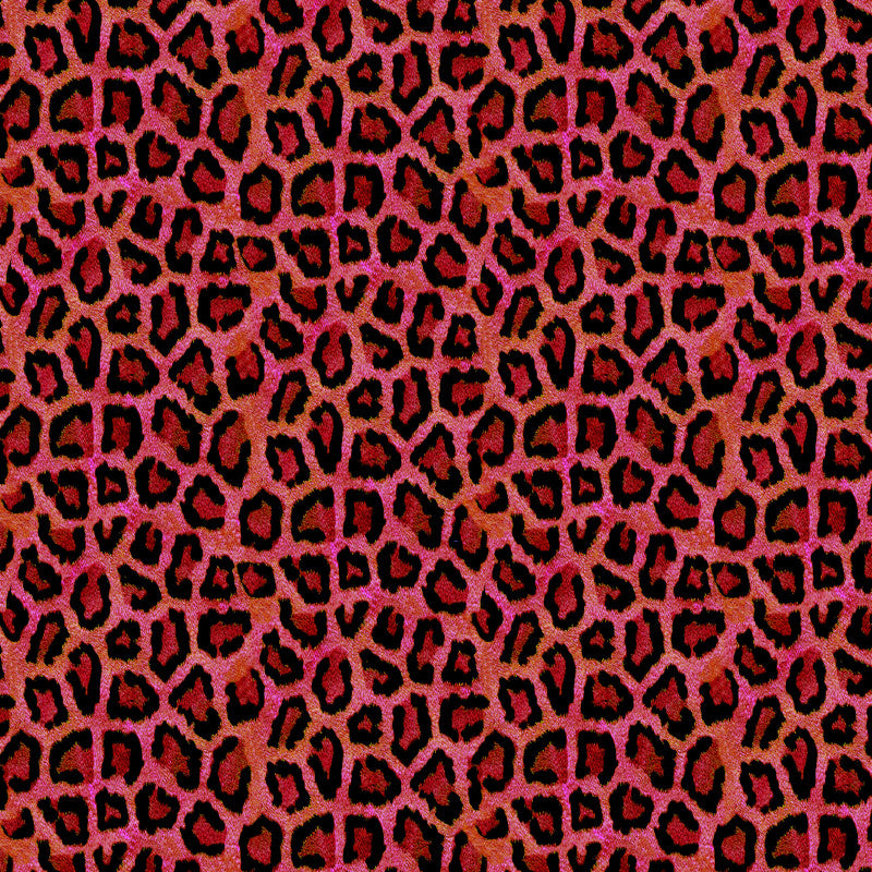Tessuto Panama Leopard Pink