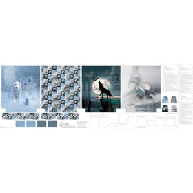 Tessuto Canvas Pannello Backpack Kids Double Face Zaino Lupi - 0