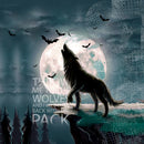 Tessuto Canvas Pannello Backpack Kids Double Face Zaino Lupi-5