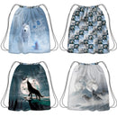 Tessuto Canvas Pannello Backpack Kids Double Face Zaino Lupi-1