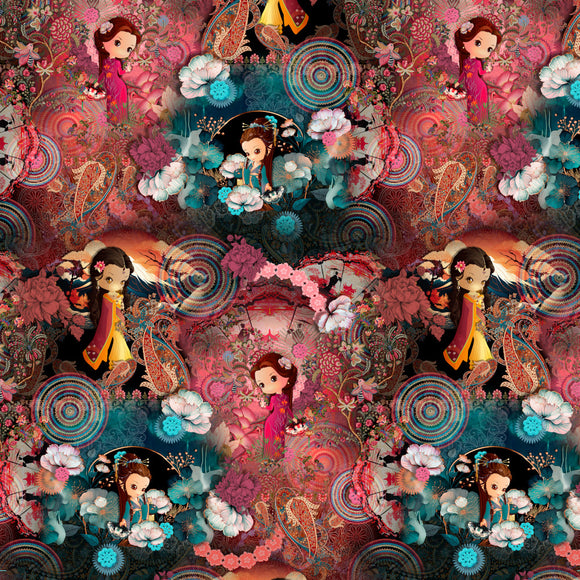 Tessuto Canvas Pannello Backpack Kids Double Face Zaino Geishe