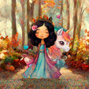 Tessuto Canvas Pannello Backpack Kids Double Face Zaino Unicorno-5