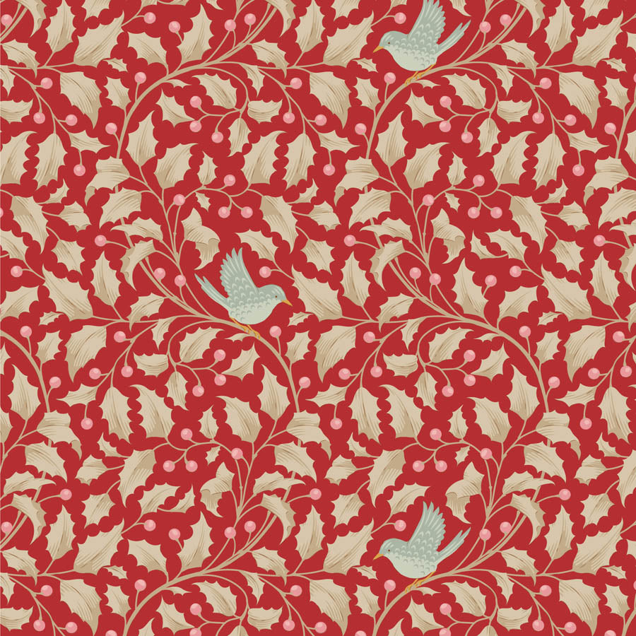 Tessuto Cotone Americano Tilda Merry Little Christmas Holly - 0